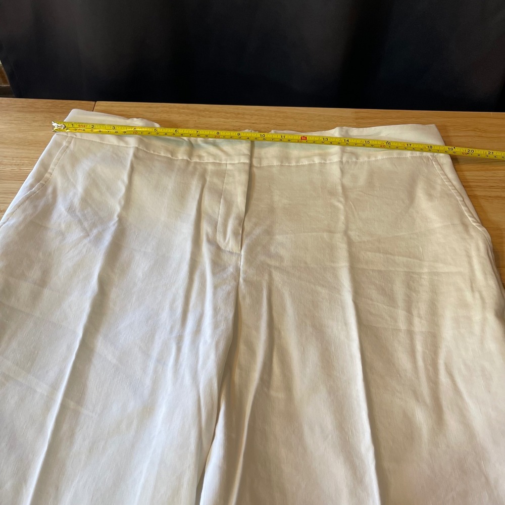 NEW Sutton Studio Womens White Linen Blend 2 Pc Pant Suit Blazer & Trousers 14 - Picture 16 of 16